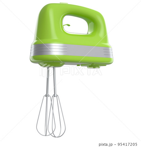 Electric mixer kitchen appliance for mixing and blending on white background. 95417205