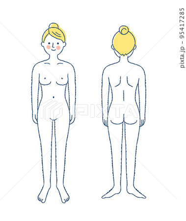 Female body - Front stock vector. Illustration of outline - 57713479