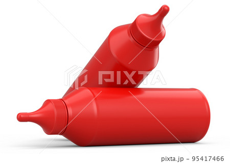 Set of plastic bottle of italian salsa verde sauce isolated on white background. Set of plastic bottle of italian salsa verde sauce isolated on white background. 95417466