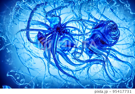 Abstract background. Flower underwater. Roses. 3d image Abstract background. Flower underwater. Roses. 3d image 95417731