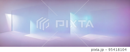 White Futuristic empty room. Empty space. Abstract background. Banner size 95418104