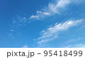 広い青空に浮かぶ白い雲 95418499