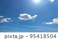 秋の青空に浮かぶ白い雲 95418504