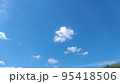 秋の青空に浮かぶ白い雲 95418506