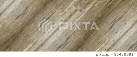 レトロな木板の床　ブラウンのウッドテクスチャ 95420693