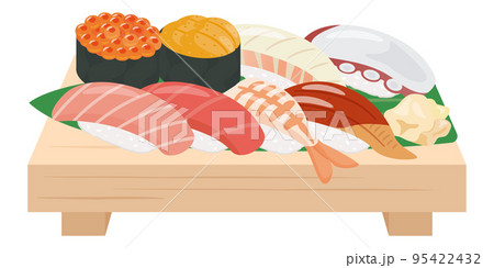 寿司の盛り合わせのイラスト 95422432