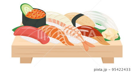 寿司の盛り合わせのイラスト 95422433