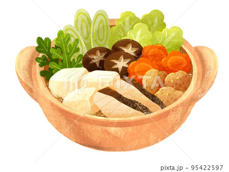 水彩で描いた鍋料理 95422597