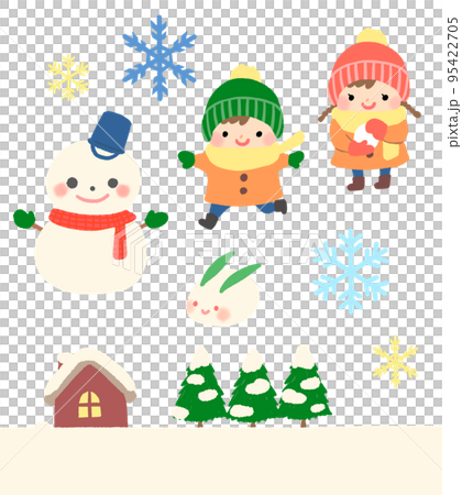 可愛的冬季插圖集 可愛的冬季插圖集 95422705