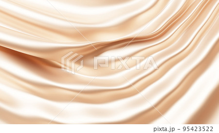 ベージュの布。化粧品などに使う背景画像。	 95423522