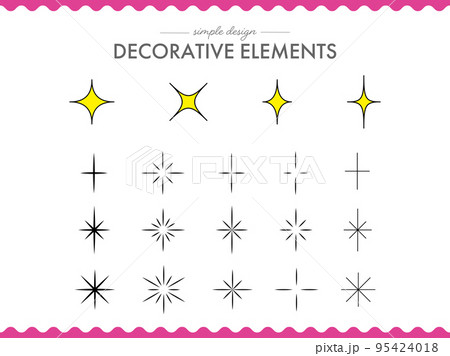 キラキラ光の飾りアイコンセット 95424018
