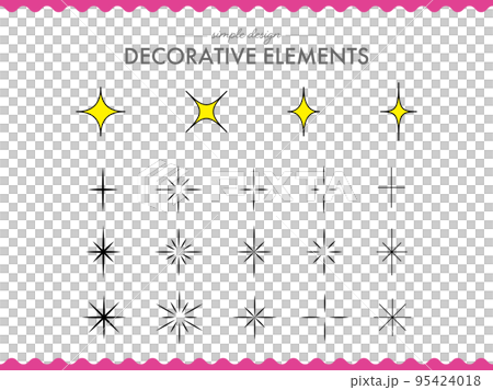 キラキラ光の飾りアイコンセット 95424018