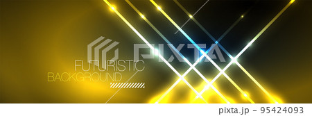 Shiny neon lights, dark abstract background with blurred magic neon light curved lines Shiny neon lights, dark abstract background with blurred magic neon light curved lines 95424093