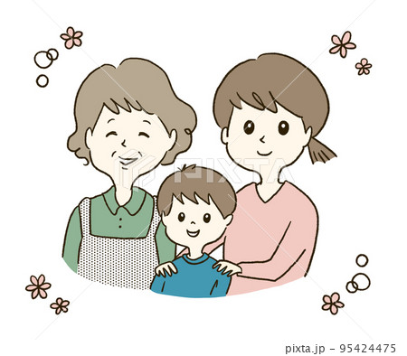 親子3世代のイラスト 95424475