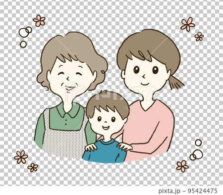 親子3世代のイラスト 95424475