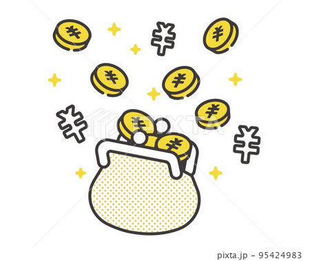 財布へお金が増えていくイメージのベクターイラスト素材/コイン/積み立て/投資 財布へお金が増えていくイメージのベクターイラスト素材/コイン/積み立て/投資 95424983