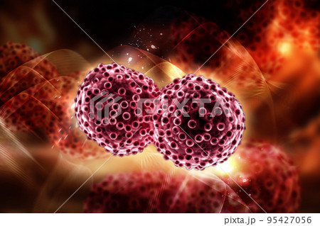 3d rendered Cancer Cell on a color background 3d rendered Cancer Cell on a color background 95427056