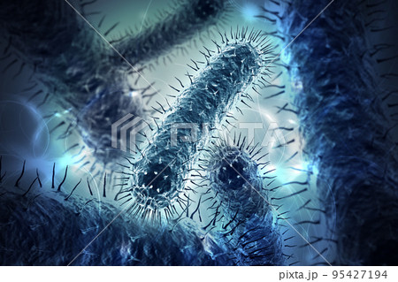 3d rendered Bacteria cells in color background 3d rendered Bacteria cells in color background 95427194