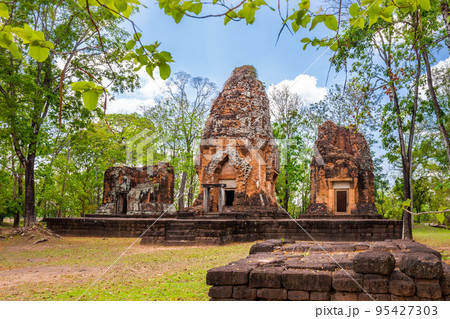 Prasat Ku Suan Taeng is an ancient Khmer in the deep forest castle located in Buriram Province, Thailand. Prasat Ku Suan Taeng is an ancient Khmer in the deep forest castle located in Buriram Province, Thailand. 95427303