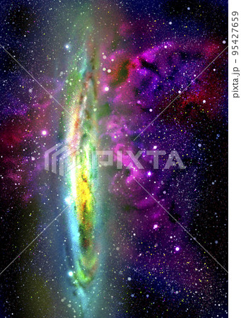 輝く銀河の衝突跡 95427659