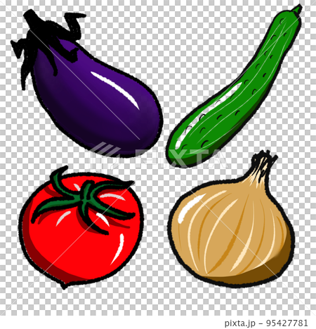 蔬菜(茄子、黃瓜、番茄、洋蔥) 蔬菜(茄子、黃瓜、番茄、洋蔥) 95427781