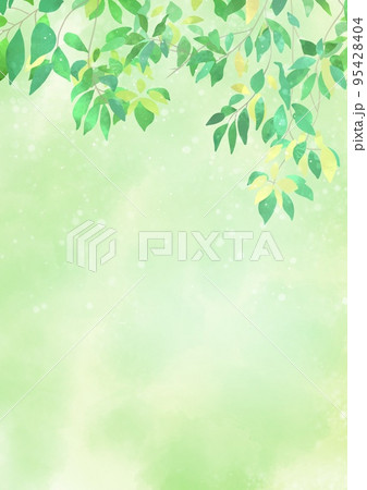 水彩の葉　背景イラスト 95428404