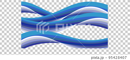 背景素材 青い海の波のような滑らかでモダンな曲線のデザイン ベクター 95428407