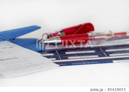 slips expensive credit card of bank for check arrangement flat lay style slips expensive credit card of bank for check arrangement flat lay style 95429055