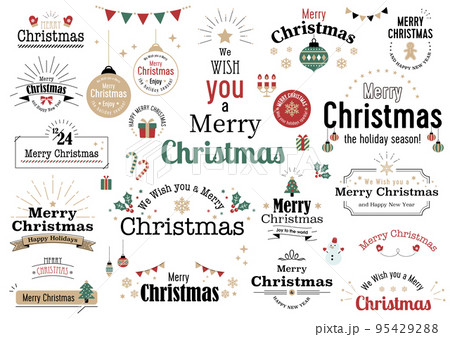 クリスマスイラスト ロゴデザイン アイコン セット クリスマスイラスト ロゴデザイン アイコン セット 95429288