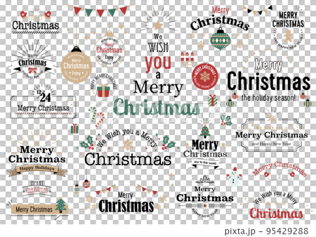 Christmas illustration logo design icon set 95429288