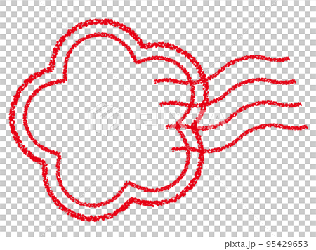 Crayon material flower postmark/stamp decoration 95429653