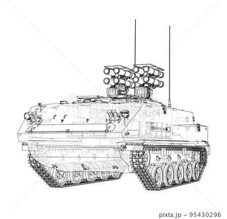 Anti-tank armored car. Vector 95430296