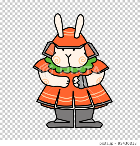 甲冑を着たうさぎのイラスト　RPGゲーム風 95430818
