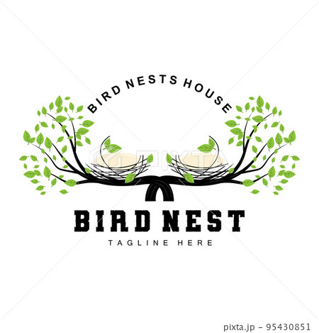 Bird's Nest Logo Design, Bird House Vector For Eggs, Bird Tree Logo Illustration Bird's Nest Logo Design, Bird House Vector For Eggs, Bird Tree Logo Illustration 95430851