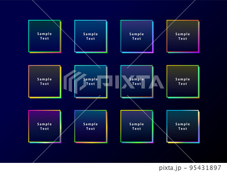 ネオン風デザインのアイコンセット 95431897