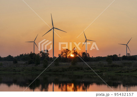 renewable energy with wind turbines renewable energy with wind turbines 95432157