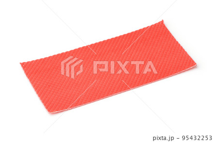 Piece of red plastic perforated packaging underlayment 95432253