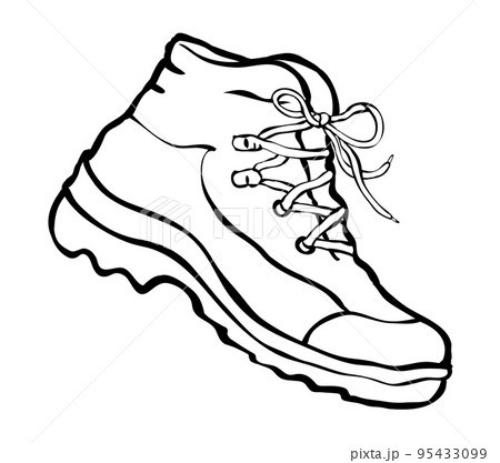 Tourist hiking boot isolated on white background 95433099