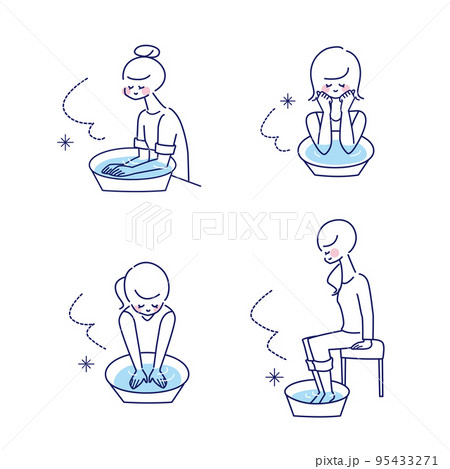 部分浴をする女性セット 95433271