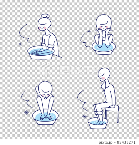 部分浴をする女性セット 95433271