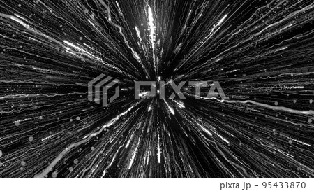 3D rendering of bright particles fill the space with jets of energy and light 95433870