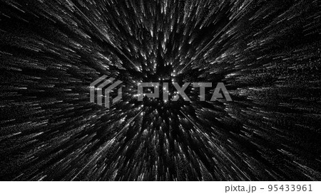 3D rendering of bright particles fill the space with jets of energy and light 3D rendering of bright particles fill the space with jets of energy and light 95433961