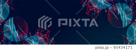 Modern science or technology elements. Trendy abstract background. Cyberspace surface illustration. Vector. 95434171