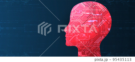Artificial intelligence (AI) and big data concept. Machine cyber mind. Technology vector background. Artificial intelligence (AI) and big data concept. Machine cyber mind. Technology vector background. 95435113