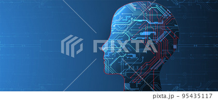Artificial intelligence (AI) and big data concept. Machine cyber mind. Technology vector background. Artificial intelligence (AI) and big data concept. Machine cyber mind. Technology vector background. 95435117