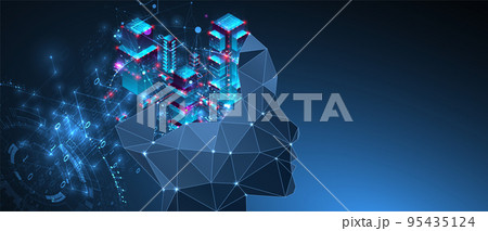 Artificial intelligence (AI) and big data concept. Machine cyber mind. Technology vector background. Artificial intelligence (AI) and big data concept. Machine cyber mind. Technology vector background. 95435124