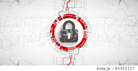 Personal data security Illustrates cyber data or information privacy idea. Color abstract  internet technology. 95435317