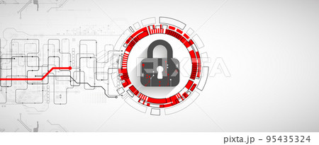 Personal data security Illustrates cyber data or information privacy idea. Color abstract  internet technology. 95435324