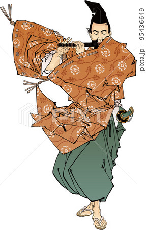 藤原保昌月下弄笛図　その2 95436649