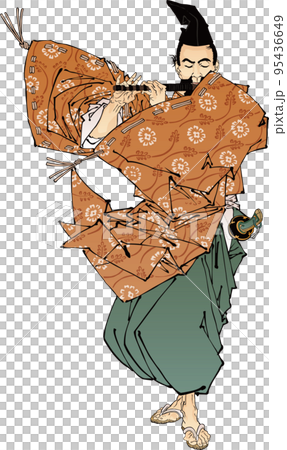 藤原保昌月下弄笛図　その2 95436649